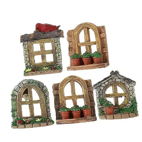 Produktbild: Yardwe 5 Stück Gartenfenster-Ornamente Außendekoration Topfpflanzen Künstliche Dekoration Heimdekoration Miniatur-Zwerg Heimzwerg Fenster Feen Gartenzubehör Feendekoration