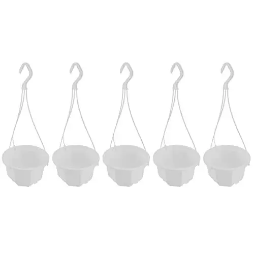 Produktbild: Yardwe 5 Stücke Hängender Pflanztopf Blumentopf zum Aufhängen Blumenampeln Blumenkorb Hängeampeln Hängepflanztopf Pflanzenampel Blumen Pflanzer Töpfe Halter für Innen Außen mit Hänger Haken