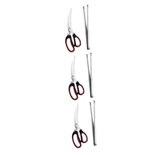 Produktbild: Yardwe 6 STK Grillschere Essen Brotzange Kräuterschere Meeresfrüchte-Schere Außengrill Grillfleischschere Koreanischer Grill Grillzubehör Camping Edelstahl 304 Lebensmittelschere