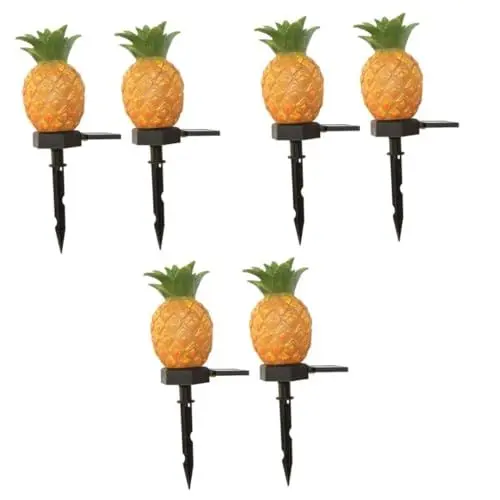 Produktbild: Yardwe 6 Stk Gartenlicht halloween beleuchtung zaunbeleuchtung puppenhaus lichter Nachtlicht im Freien solarleuchten für außen Pflanzenlichter Solar-Gartenlampe Landschaftslicht Ananas