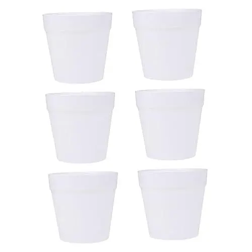 Produktbild: Yardwe 6st Blumentopf Bemalen Zimmerpflanzentöpfe Malset Für Blumentöpfe Sukkulenten Töpfe Selber Machen Blumentopf Selber Machen Plastik Handmalerei Kunsthandwerk Weiß Kind