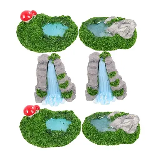 Produktbild: Yardwe 6st Mikrolandschaft Strandhaus Mini-Ornament Zubehör Für Sukkulenten Mini-gartenteich Retro-Ornament Mikro-landschaftsdekoration Mini-gartendekoration Dekorative Miniatur Harz