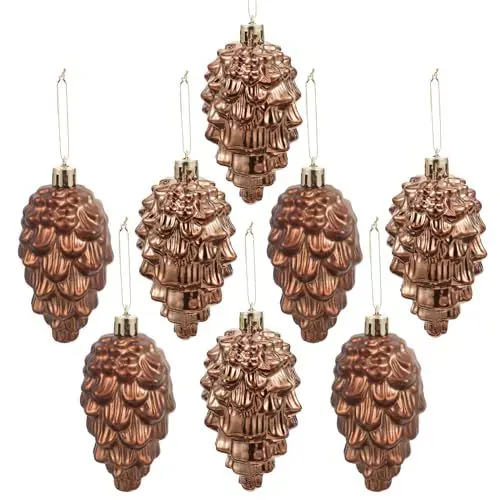Produktbild: Yardwe 8 Stück Tannenzapfen Deko Plastik Weihnachten Tannenzapfen zum Basteln für Weihnachtsdekoration und Ihre Advents Deko 5 x 9.5 cm