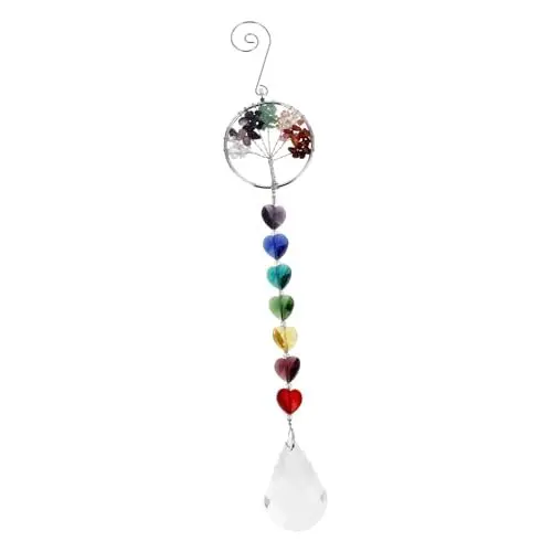 Produktbild: Yardwe Anhänger Kugel Lichter Wandbehang Prisma Glockenspiel Fensterfänger Ornament Dekorativ Spirale Sonnenfänger des Lebens Wandkunst Gold Heimaufkleber Dekoration