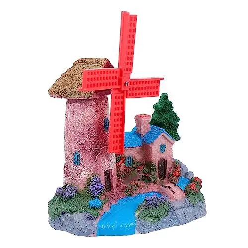 Produktbild: Yardwe Aquarium-windmühlenverzierung Aquarienlandschaft Aquarium-Dekoration Statuendekor Desktop-Handwerk Aquarium Für Betta-Fische Tischdekoration Zimtstangen Harz Tier C6 Schildkröte