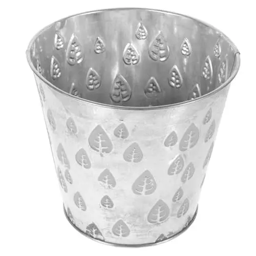Produktbild: Yardwe Blumentopf Blumeneimer Blumenarrangement-Eimer Französische Blumenkübel Geldverbrennungsfass Verzinkter Mülleimer Behälter Für Blumenarrangements Dekorativer Blecheimer Eisen Grey
