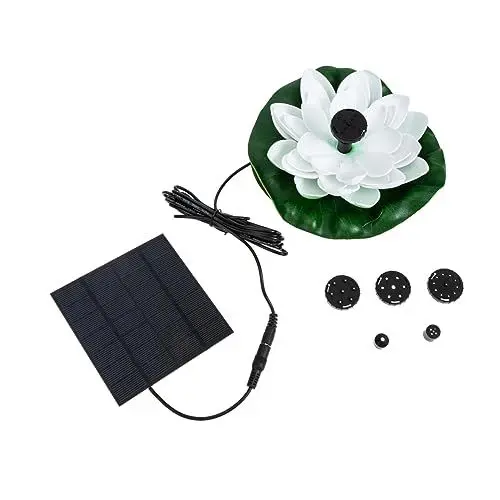 Produktbild: Yardwe Dekorativer Lotus Solarbrunnen Schwimmende Gartenfontäne Solarbetrieben für Teich und Außenbereich Langlebig und Effizient für Wasserspiele und Gartendekoration