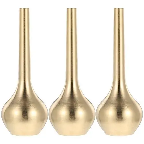 Produktbild: Yardwe Desktop-Dekor 3 Stück Messingvase Winzige Goldene Messing-Blumenvase Kleine Blumenvase Metall-Blumenröhre Desktop-Deko-Vase Metall-Pflanzgefäß Blumenhalter Für Jubiläumszeremonie