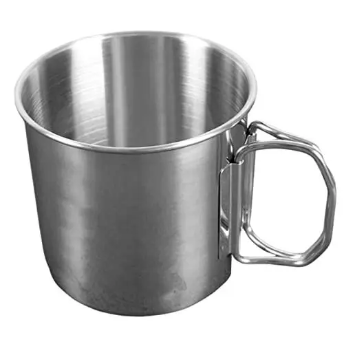 Produktbild: Yardwe Faltbecher Milchbecher Titanbecher Becher Für Heiße Getränke Lattebecher Metall Klappbarer Campingbecher Wanderbecher Rucksack-becher Kochutensilien Rostfreier Stahl Mit Deckel