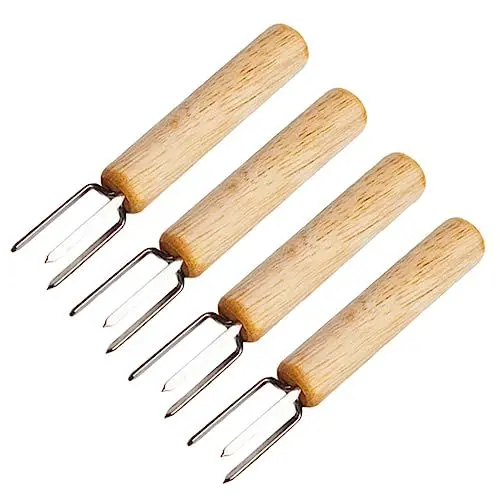 Produktbild: Yardwe Fruchtgabel 4 Stück Maisgabel Metallgabeln Flache Grill-Kabob-Spieße Picknick-Halter Grill-Fleischgabel Maisgabeln Halter Mais-Grillgabeln Maisspieß Edelstahl Moxa-Fleischspieße