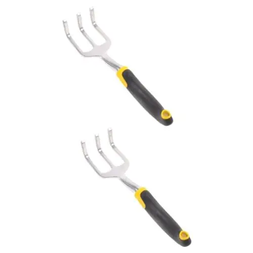 Produktbild: Yardwe 2stücke Gartenrechen -handkultivator Für Einfache Bodenlockerung Und Unkrautentfernung Leicht Und Komfortabel Für Tägliche Gartenarbeit