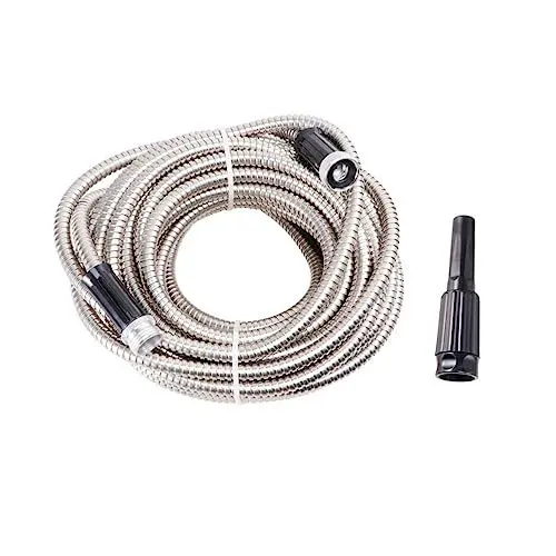 Produktbild: Yardwe Gartenschlauchtrommel Erweiterbarer Gartenschlauch Wasserschlauch 100ft Dehnbarer Schlauch Edelstahl Gartenschlauch Metall Flexibler Wasserschlauch Autowaschschlauch Knick Zubehör