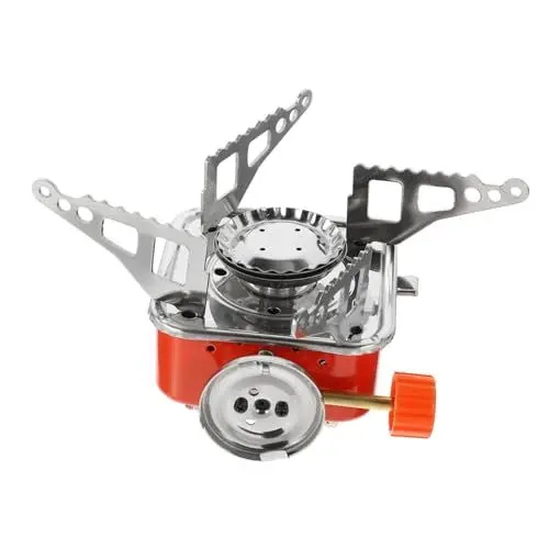 Produktbild: Yardwe Gasherd tragbarer gaskocher portable gas stove Campingkocher Rucksackreisen Edelstahl Reiserucksäcke Propantank quadratischer Ofen quadratischer Brenner Tasche Adapter Mini Herd