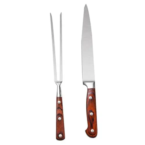 Produktbild: Yardwe Grill Und Edelstahl Grillwerkzeug Grillgabel Grillgabel Outdoor Und Grillwerkzeuge Grillgabel Edelstahl Grillwerkzeug Holzgriffgabel