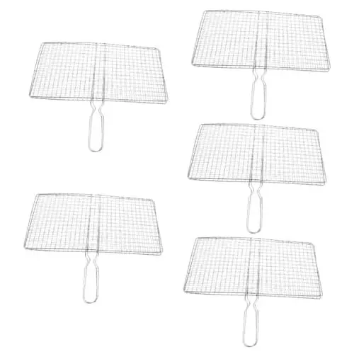 Produktbild: Yardwe Grillzubehör 5St Grillnetz grillrost metall Grillrost aus Eisen Camping Grillkorb gegrilltes Gemüse Rindfleisch Zubehör Grillwerkzeug Gegrillte Fischclips Rostfreier Stahl