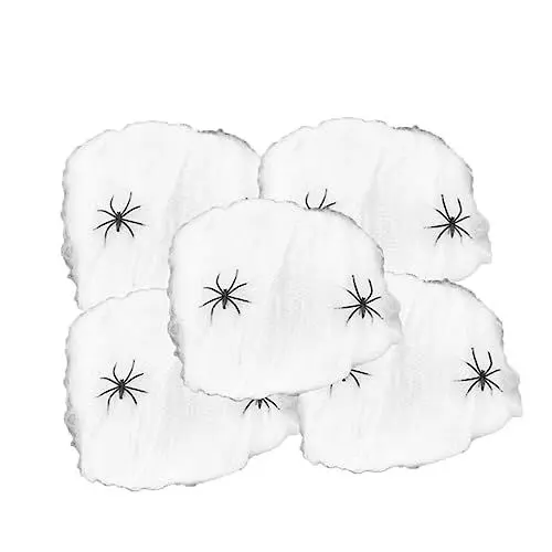 Produktbild: Yardwe Halloween-Dekorationen 4 Stück Halloween-dekore Halloween-spinnennetz Halloween-spinnenweben Baumwollspinnennetz Und Spinnen Requisiten Bilden Spukhaus Nekropole Requisiten