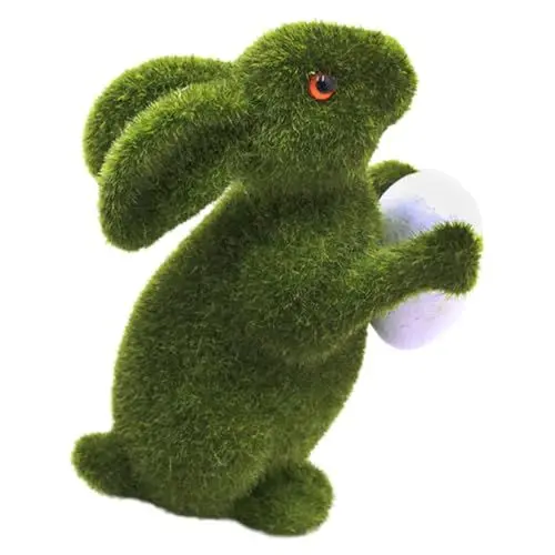Produktbild: Yardwe Hase dekorative Ornamente hasenfiguren Hasen deko wohnungseinrichtung Dekoration für frühling Hasendeko Rasenkaninchen Gartendekoration Beflockung Kaninchen Handwerk Schaum Green