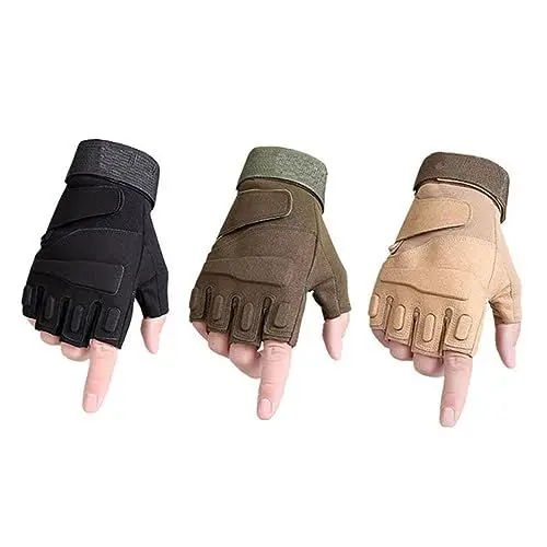 Produktbild: Yardwe Modische Halbfingerhandschuhe Stoßfeste Atmungsaktive Und Touchscreen-fahrradhandschuhe Für Herren