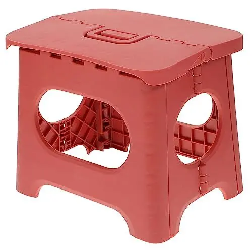 Produktbild: Yardwe Klappstühle zusammenklappbarer Tritthocker zusammenklappbarer Anglerhocker Banc Portable Chair plastikhocker Klappbarer Hocker für den Außenbereich Angelhocker aus Kunststoff rot