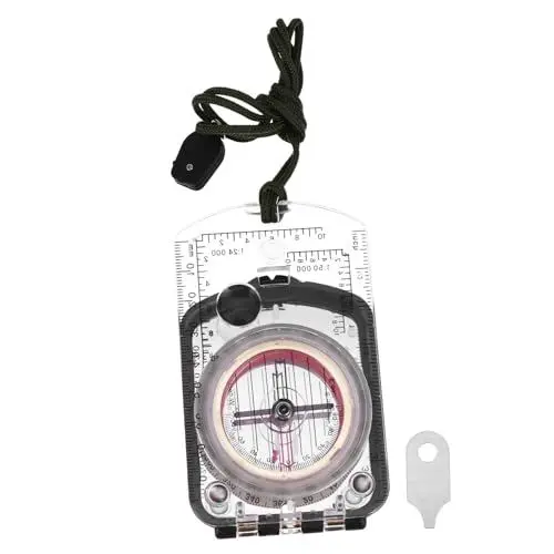 Produktbild: Yardwe Kompass umdrehen Positionierungskompass Kompass zum Kartenlesen wanderkompass Kartenkompass Orientierungs-Kompass Rucksack-Kompass einstellbar Acryl mit Lichtern Reisen Abs