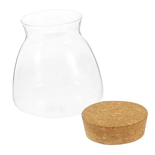 Produktbild: Yardwe Luftpflanzenhalter Glasterrarien Für Pflanzen Terrarienglas Aus Glas Hydrokulturpflanzen Terrarium Glasterrarium Behälter Für Hydroponische Pflanzen Einmachglas Eiche Kork