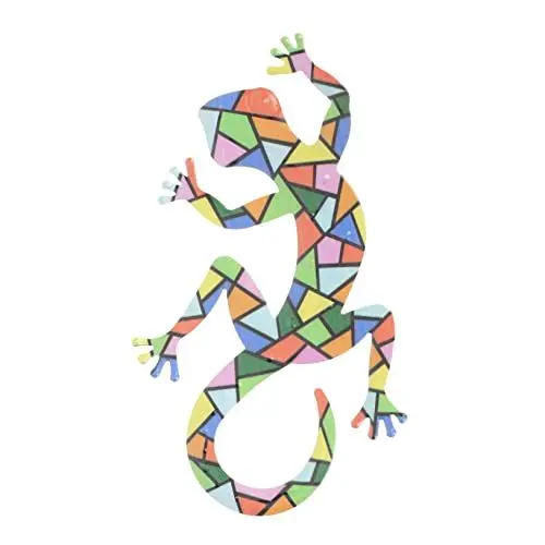 Produktbild: Yardwe Mosaik Gecko Wanddekoration Aus Eisen Farbenfrohe Hängende Skulptur Für Garten Wohnzimmer Und Schlafzimmer Leicht Und Kunstvoll Gestaltet