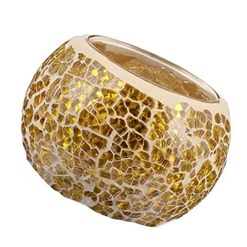 Produktbild: Yardwe Mosaik-kerzenhalter Mosaik-kerzengläser Türkischer Kerzenständer Votivkerzenhalter Aus Mosaik Halloween-kerzenhalter Golddekor Glas Tischgesellschaft Dekorationen Europäischer Stil