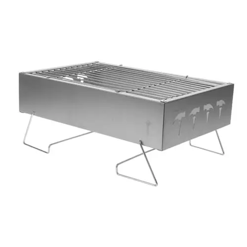 Produktbild: Yardwe Outdoor Grill Holzkohle Campingkocher Elektrogrill Herd Campingkessel Grills Grills Campingtisch Ninja Grill Camping Protector Park Edelstahl Silber
