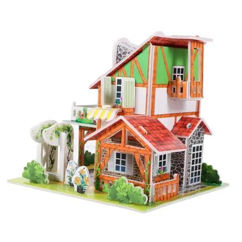 Produktbild: Yardwe Puzzle Kleines Haus Bausatz DIY Modellbau Papier Zusammenbau Villa Miniatur Garten Dekoration Lernspielzeug