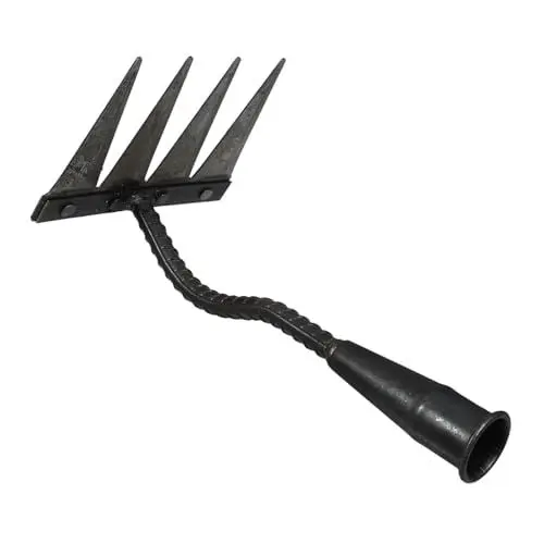 Produktbild: Yardwe Steinrechen Aus Metall Kleiner Gartenrechen Für Landschaftspflege Handrechen Zum Jäten Und Bodennivellieren Als Rasenvertikutierrechen Und Einebnungsrechen Für Erde