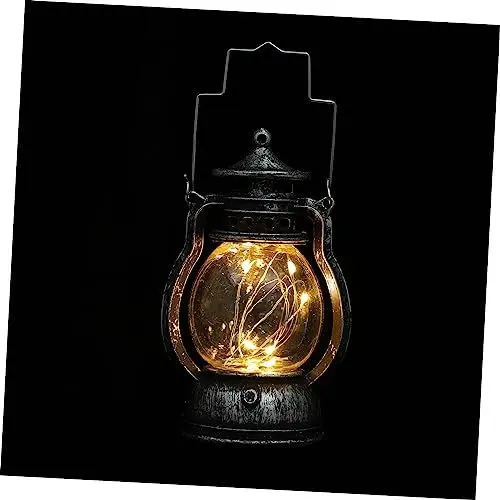 Produktbild: Yardwe Tragbare Laterne Campingbeleuchtung Für Zelt Metalldekor Laterne Für Camping Öl Brennende Laterne Led-campinglicht Hochzeit Hängendes Licht Tragbare Campinglampe Led-zeltlicht