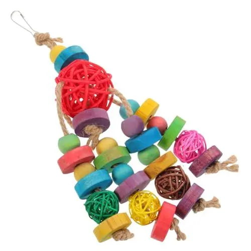 Produktbild: Yardwe Vogelspielzeug holzspielzeug holzspielsachen Bird Toys papageienspielzeug Große Rattanspielzeuge Papageienspielplatz Haustier Beißspielzeug Papageienbissspielzeug Bambus