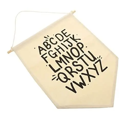 Produktbild: Yardwe Wanddekoration Anhänger Wanddekoration Für Kinder Hängende Leinwandwand Banner Schlafzimmer-wandteppich Einfaches Hintergrundtuch Alphabete Gartenfahne Anpassen Kinderzimmer Hemu