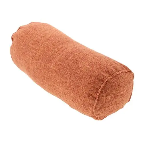 Produktbild: Yardwe Yoga-hilfskissen Nackenkissen Yogakissen Reisen Reisekissen Kissen Nackenstütze Kleines Rundes Kissen Rundes Yogakissen Langes Zylinderkissen Orange Bettwäsche Aus Baumwolle