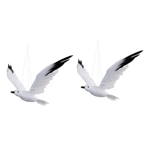 Produktbild: Yardwe Zubehör 2 STK Vogel Wandbehang Möwen Hängen Statuen Im Freien Künstlicher Möwenförmiger Anhänger Möwe-Design- Mediterranes Künstliche Möwe Anhänger Weiß Vögel Draussen
