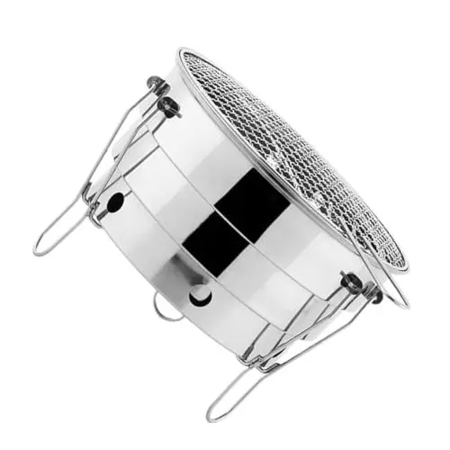 Produktbild: Yardwe tragbarer Grill zeichenkohle holzgrillkohle grillgeschirr grillset grillring grillzange Outdoor campung grillen шашлычница zusammenklappbarer Grill Grillrost aus Edelstahl Silver