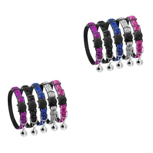 Produktbild: YARNOW 10 STK Haustierzubehör Welpen-id-Halsband Glockenkragen Die Klingel Welpenhalsbänder Für Kleine Welpen Hundehalsband Kleintierhalsband Katzenhalsband Funkeln Schnalle