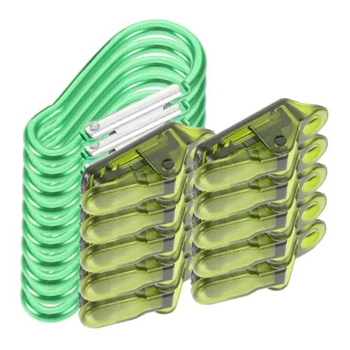 Produktbild: YARNOW 10 Sätze Zelt-krokodilklemmen Planenclips Für Schwimmbadabdeckungen Flache Mundklammern -Clips Klemmen Schwere Ausführung Kleine Karabinerhaken Kletterhaken Olive Green STK