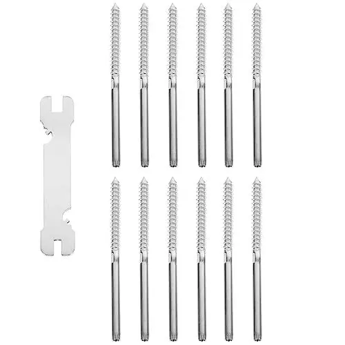 Produktbild: YARNOW 12 Stück Schraubklemme Geländer Zugschrauben Decker Edelstahl Kabel 1/8 Deck Geländer Schrauben Handlauf Schrauben Deck Geländer Schraube Schrauben Für Deck Geländer Kabel