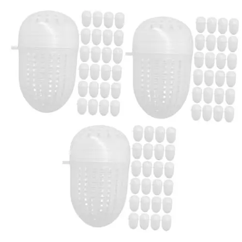 Produktbild: YARNOW 150 STK Köderball Käfig Für Angelgeräte Angelkorb Zubehör Für Angelkäfige Ausrüstung Zum Karpfenangeln Outdoor-angelzubehör Köderaalkäfig Angelköderkorb Fischernest Weiß Plastik