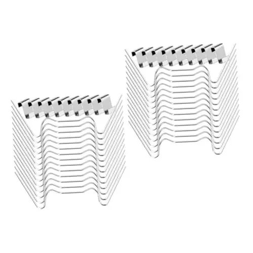 Produktbild: YARNOW 1 Satz Gartengeräte Glasscheibe Mit Clips Gewächshaus Z-Clips Gewächshauszubehör Z-Klemmen Gewächshausglasscheibe Mit Clip W-förmige Befestigungsclips Rostfreier Stahl Silver