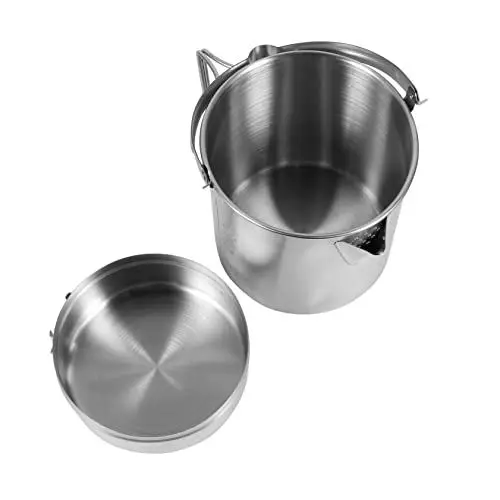 Produktbild: YARNOW 1 Satz den Topf an Campingkochgeschirr tragbarer Wasserkocher Outdoor-Kochkessel rostfrei wasserkocher edelstahl Campingtopf Bergsteigen Topf draussen Kochutensilien Rucksack