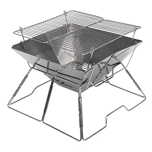 Produktbild: YARNOW 1stk Anhebbarer BBQ-Grill Klappbarer Campinggrill Nützlicher Grill Tragbare Grillkohle Tischgrill Holzkohle Klappgrill Aus Edelstahl Picknick-Grill Herd Rostfreier Stahl Draussen