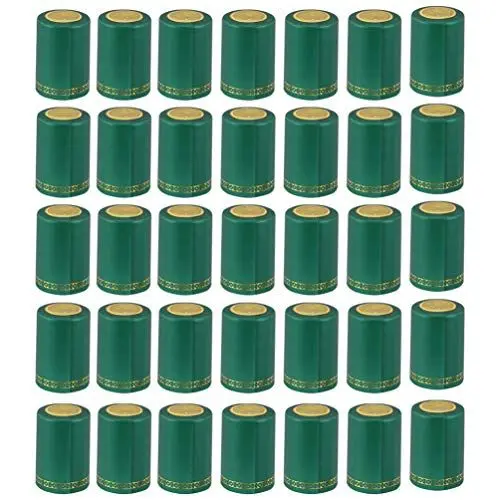 Produktbild: YARNOW 200 Stücke Schrumpfkapseln Weinflaschen Kapseln 33mm Flaschenkapseln Wein Schrumpffolie Schrumpfkappen Siegelkapseln für Weinkeller Wein Flaschen Rotwein Heimgebrauch Grün