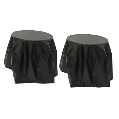 Produktbild: YARNOW 2Pcs Weather Black Garden – Feuer Tragbarer Beschichtungsschutz Mit Regenfestem Kaminbrenner Grillversorgung Schweres Gas Im Freien Für Grilltisch Grube Camping Tuch Oberseite