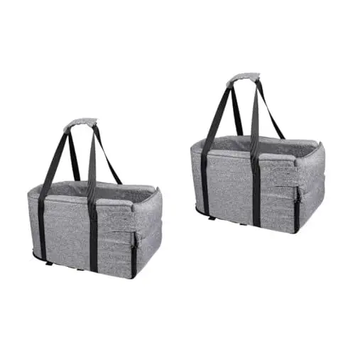 Produktbild: YARNOW 2St Auto Haustierbett Autositz für kleine Hunde Autositze für Hunde Reiseautositz Hundesitze Konsolen-Autositz für Haustiere Hundeautositz für große Hunde Stoff Dark Grey