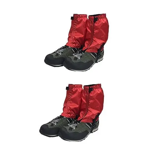 Produktbild: YARNOW 2 Paar Outdoor-Gamaschen Gamaschen Für Skischuhe Schuhschoner Kletterstiefel Gamaschen Beinschutz Für Schneewanderungen Gehende Gamasche Anti-reiß-Stiefel-Gamaschen Knöchel Rot