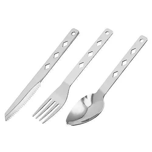 Produktbild: YARNOW 2 Sets Camping Besteck Set Camping Besteck Faltbares Besteck Servierbesteck Camping Geschirr Picknick Besteck Reise Besteck Reiselöffel Camping Utility Besteck Edelstahl