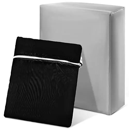Produktbild: YARNOW 2 Stück Outdoor- Stuhlhussen Terrassen- Klappstuhl- Schutzhüllen wasserdichte Terrassenmöbel- Abdeckungen – 210D Oxford (Schwarz+ Grau)