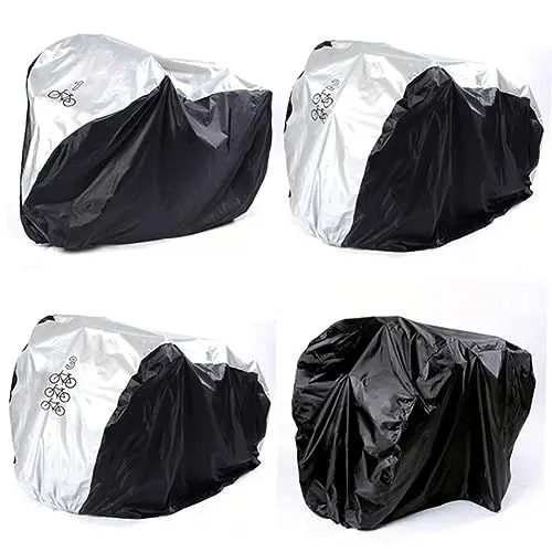 Produktbild: YARNOW Regenponcho Für Erwachsene Für 2 26-zoll-scooter Uv-schutz Schneeschutz Schnelle Installation Schwarz